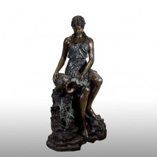A5261 Large Bronze Fountain Of A Woman On A Rock